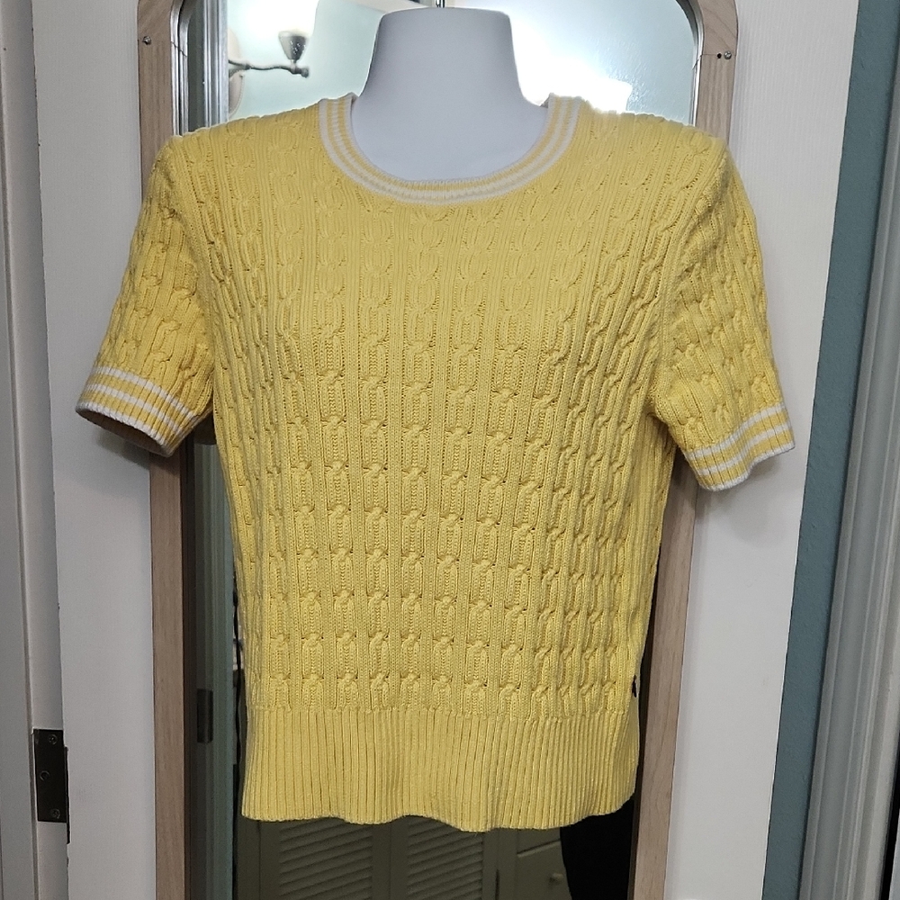 Tommy Hilfiger Yellow Cable Knit Sweater